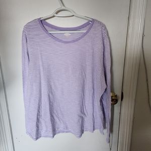 Women's Old Navy purple and white striped long sleeve top XXL